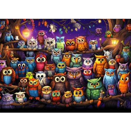 ING Ugle Puslespil 1000 Brikker - Klassisk Puslespil for Voksne - 70*50 cm - 1 Brik