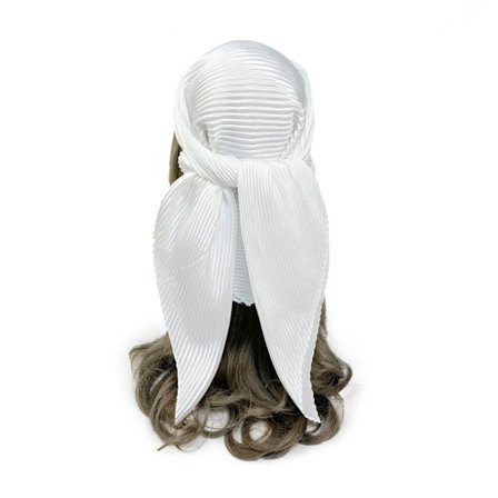 Huvudduk, stor fyrkantig scarf, enfärgad silkesscarf, dam simulerad sidenfärg, satinsatin, centralasiatisk scarf