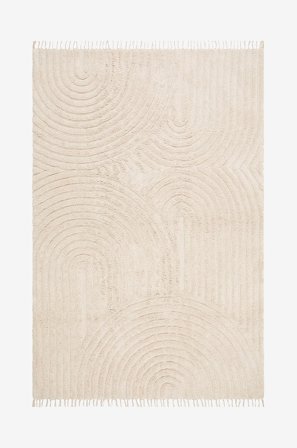 KM Home - Bomuldstæppe Marocko - Beige - Bomulds- & kludetæpper - 240X340 - Fra Homeroom