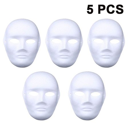 5 stk DIY hvit maske for maling enkel tom papirstil 1 KLB