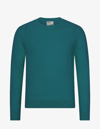Light Merino Wool Crew - Ocean Green - L