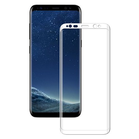 Samsung S8 Plus Heltäckande Skärmskydd l PLAST l SOFT l VIT