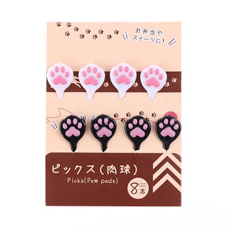 8st/ set Katt köttboll katt tass frukt pinne e kaka dessert gaffel