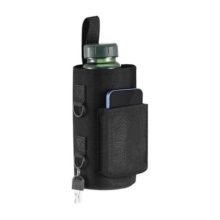 Magnetisk gymväska med magnetisk vattenflaskficka, ärmhållare, gymflaska, vatten, fitness, magnetsugande vattenkokare, väska, svart, 6 magneter + 