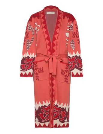 Anya Long Cardigan Strikkegenser Cardigan Rød ODD MOLLY