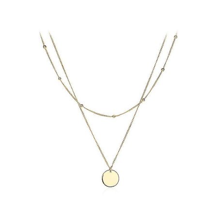 18k forgyldt delikat guldchoker pil bar lagdeling lang halskæde til kvinder