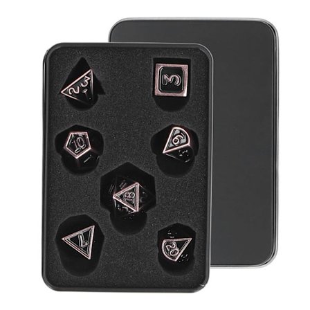 7-delars DND Tärningsset med Förvaringslåda Klara Siffror Polyedriska RPG Speltärningar
