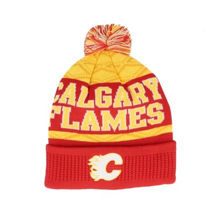 Outerstuff - NHL Red pom Beanie - Kids Calgary Flames NHL Beanie Red Pom @ Hatstore
