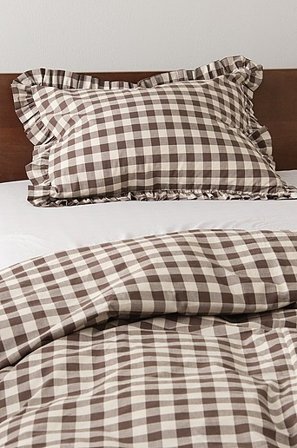 Jotex - Frill Kissenbezug Mit Volant 50x70 Cm Braun/beige - LAUREN - Kaufe Kopfkissenbezüge bei Jotex