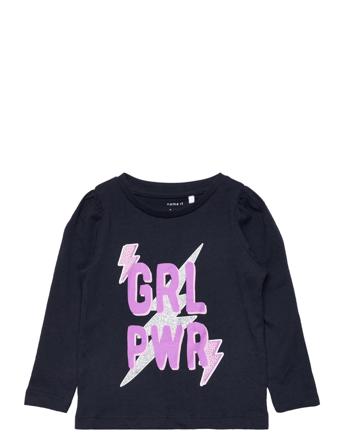 Nmfruia Ls Top Camp Langærmet T-shirt Navy Name It