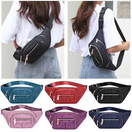 Män Kvinnor Dragkedja Tryckt Bröstväska Bum Bag Midjeväska—max