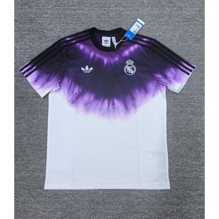 2024 2025 Real Madrid CF Special Edition Lilla Hvit Treningsuniform Fotball T-skjorte S-2XL