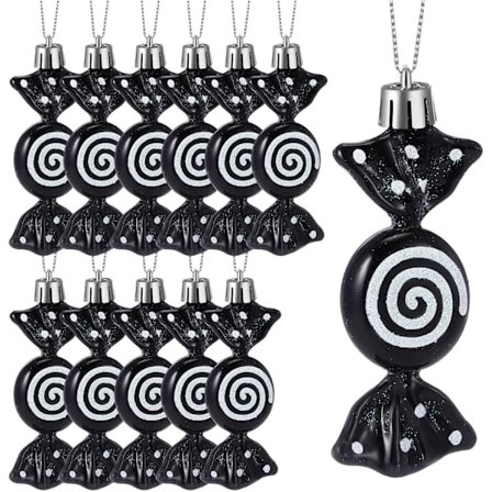 Jul Mini Godis Ornament - Set med 6, Festliga Hängande Dekorationer för Granen