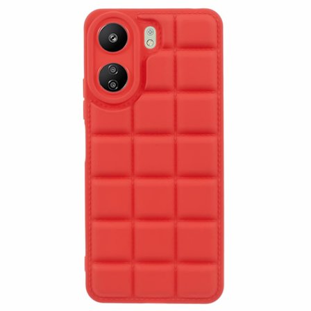 SKALO Xiaomi Redmi 13C 4G Puffer Bumper TPU-Cover - Rød