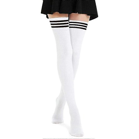 Ekstra lange lårhøye sokker for kvinner, tynne striper, tubestrømper over knesokker, avslappede høye stømpesokker