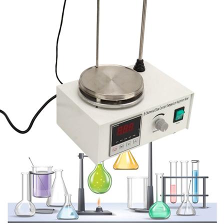 Digital Visker med Magnetisk Rørverk, Konstant Temperatur Oppvarming, Magnetisk Varmeplateblander for Laboratorium, EU-Plugg 220V