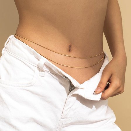 Sexet mavekæde dobbelt taljekæde kvinder ferie mode krops smykker