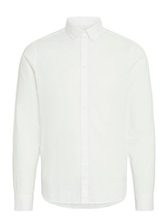 Cfanton Bd Ls Linen Mix White Casual Friday