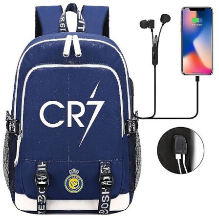 Cr7 Ryggsäck För Tonåringar Med Laptopfack, USB-Laddningsport, Multifunktionell Design, Vattentät Skolväska Med Stor Kapacitet - Perfekt Ryggsäck