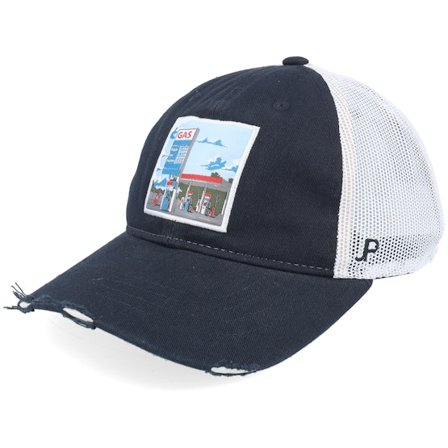 Jim Pilleus - Negro trucker Gorra - Gas Station Black/White Trucker @ Hatstore