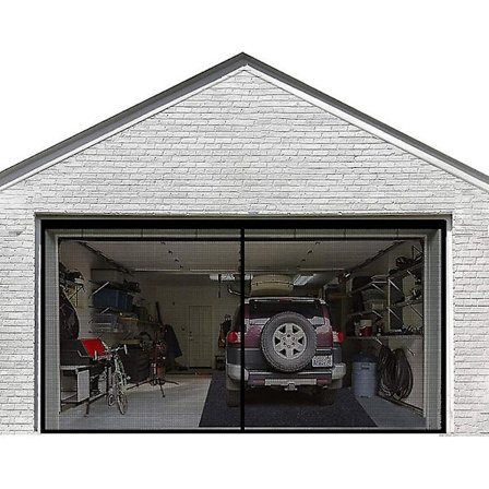 Garageport Skærm Magnetisk Retractible Fiberglas Myggenet Håndfri DIY Net 200cm 400cm Sort, Forhindre Insektnet