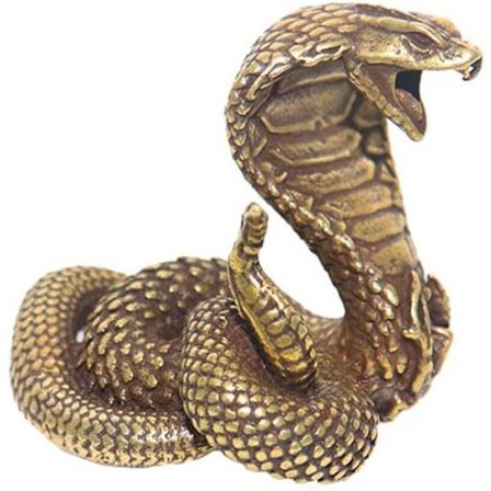 Kobrastatyett prydnad zodiak orm miniatyrer koppar skrivbordsdekoration te husdjur dekor tillbehör hantverk