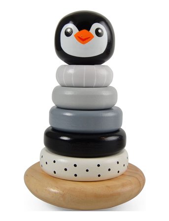 Magni Toys | Penguin Stacking Tower, Black | 14X9.5X9.5CM