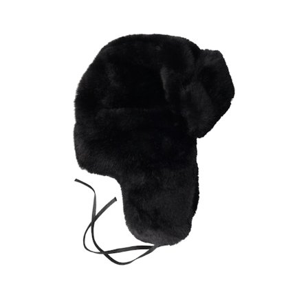 Kangol - Black Faux Fur Black Trapper Trapper Black Beanie - @ Hatstore