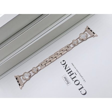 Kellon ranneke Apple Watch iWatch 42/44/45/49mm Series 10 46mm Tähtisumu + Valkoinen helmiäinen