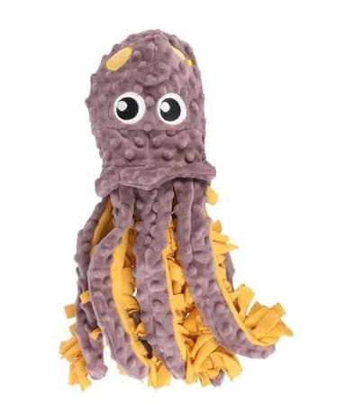 Blekksprut Snusematte til Valp, Taupe/Gul - 21cm