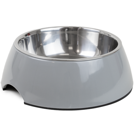 Selected by ZOO - Matbolle Solid Grey L 700 ml, 22x7,5 cm - Hund - Matplass & vannautomater for hund - Matskåler og vannskåler - ZOO.no