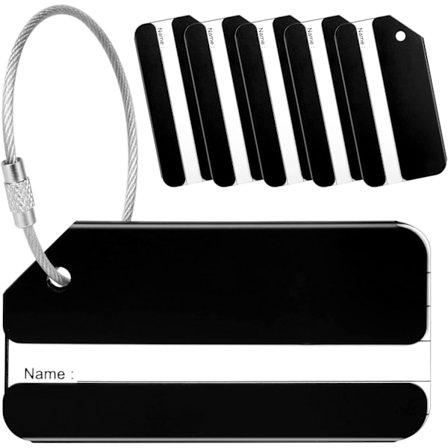Bagasjetagger, 6 stk Bagasje Etiketter for Kofferter, Aluminium Legering Koffert Tagger, for Bagasje Bagasje Identitet ID Etiketter