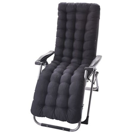 Lang stolhynde med skridsikker pude Solbadning Høj Have Epais Til Relax Stol Liggestol-Sort-48x125x8cm