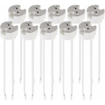 Sæt med 10x Gu5.3 fatninger - Gu5.3 eller Mr16 fatning - Støtte med 12v kabel - Til pærelampe som LED halogen spot