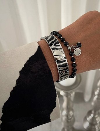 Bud to rose Beverly Bracelet Black/Silver - Black - ONE SIZE