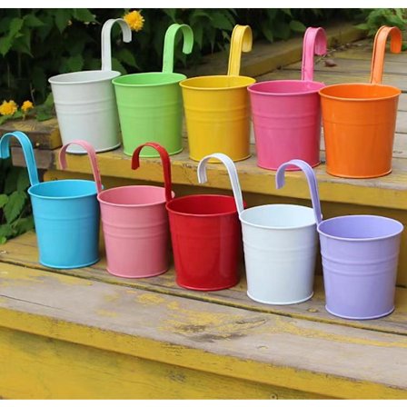 10 Metallkrukor Vas Hängande Korg Ingen Dräneringshål Avtagbar Hängare