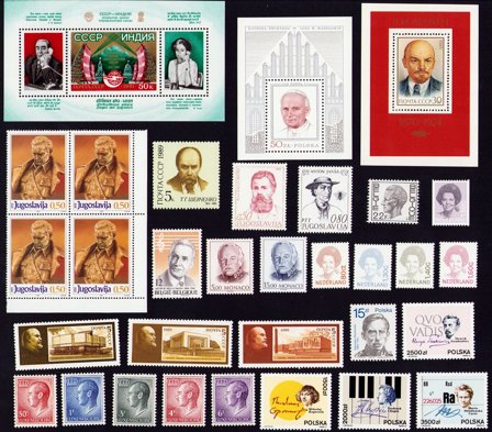 Berømte personer - Frimærkepakke - Postfrisk