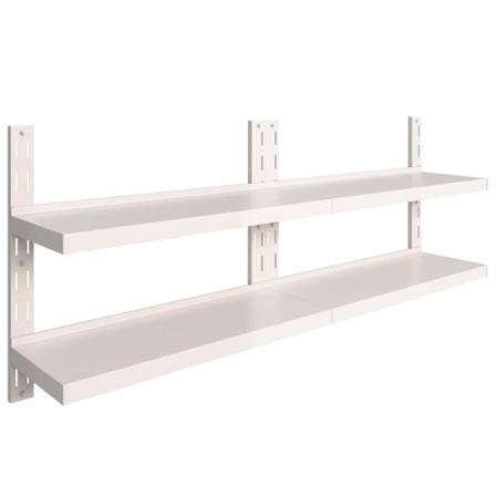 Vidaxl Svävande Vägghylla 2 Plan Rostfritt Stål 200x30 Cm Grå