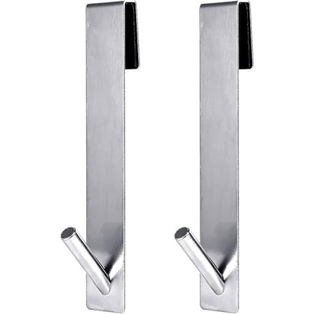 2 stk 18 Dusjdørkroker, Rustfritt Stål Ingen Boring Håndkle Henger Kroker På Rammeløs Dusjdør For Bad - Sølv