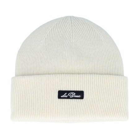 Les Deux - Vit cuff Beanie - Wayne Logo Patch Beanie Ivory Cuff @ Hatstore