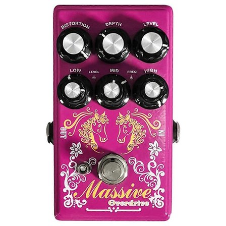 Gitarreffektpedal för Distortion Overdrive, Djup, Nivå, 3-bands Parametrisk EQ Ljudmodifierare, Overdrive