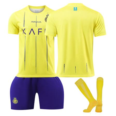 23-24 ny Riyadh seger fotbollsdräkt nr 7 Ronaldo tröja 10 man vuxen barndräkt no number 16