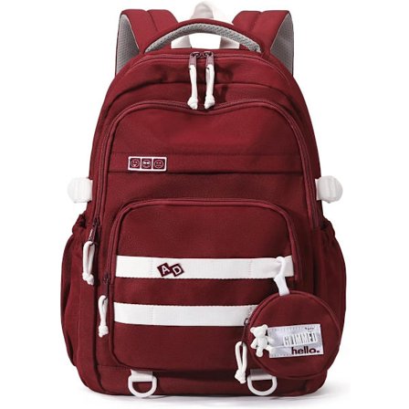 Vandtæt rygsæk til piger - Letvægtsskole taske til piger, stor kapacitet, rygsække til studerende og drenge, teenagere, høj, rød_yu
