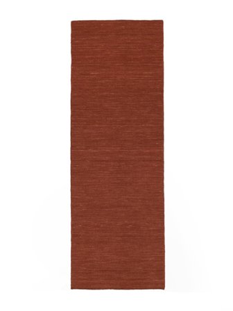 Handloom Flat 80X200 Malý Rezavá Jednobarevný Běhoun Vlněný Koberec