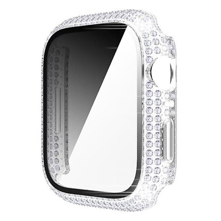 Skal för Apple Watch Fodral 45 mm 41 mm 40 mm 44 mm Tillbehör Diamant Skärmskydd Härdat Glas Iwatch Serie 7 3 4 8 5 6 Klocka 45mm serie 7 8