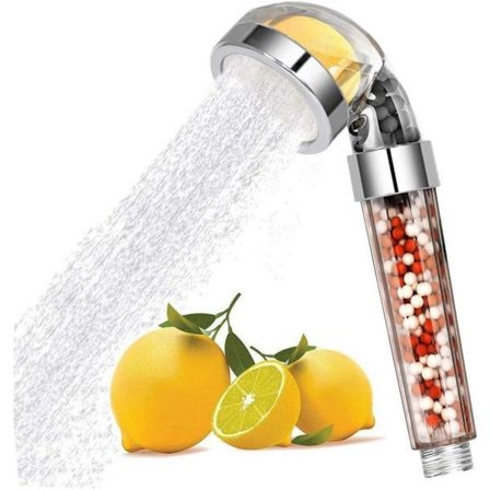 Högtrycksduschmunstycke - med handfilter Wellness för att ta bort klorfluorid, mjukgöra hårt vatten Renande silver, clear_yu