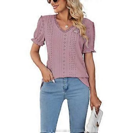 Naisten pitsitoppi V-kaula-aukkoinen pitsipaita Piispanhiha Collegepaita Ontot Syvä kaula-aukkoinen Collegepaita Toimisto Napillinen Naisten paita 