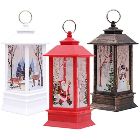 Julelys til udendørs brug, 3 stk. juledekorationer, julelys med LED-telys, elg, snemand, julemand til julefestdekoration