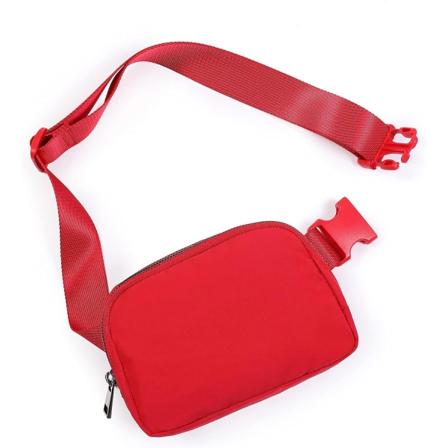 Unisex Mini Bæltetaske med Justerbar Rem Lille Taljetaske til-WELLNGS red