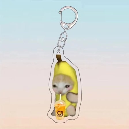 5 ST Banan Cat Nyckelring Cat Funny Pendant 2 2